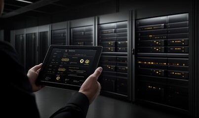 Monitoring server room via tablet interface