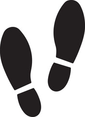 Black Shoe Print Silhouette Icons on White Background &ndash; Vector Footstep Illustration