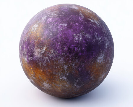 Digital Rendering of Algol Star in Earth Tones and Purples Isolated on a White Background