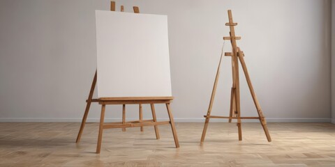 Wooden easel legs & base support large blank canvas ,  support,  structure