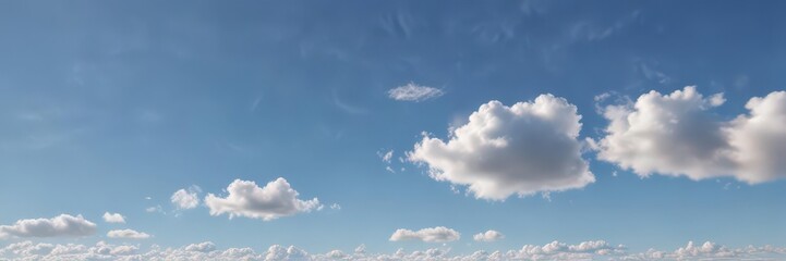 Obraz premium Crisp blue sky, scattered small cirrus clouds, bright sunlight , beauty, weather, sunlight