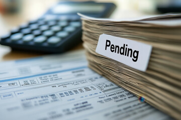 "Pile of papers with 'PENDING'"