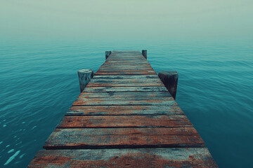 wooden pier on the lake