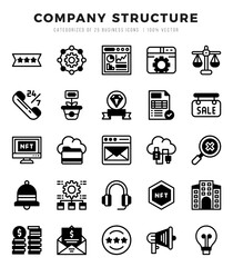 Company Structure Icon Pack 25 Vector Symbols for Web Design.