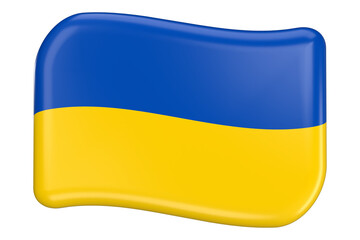 3D icon of Ukraine flag waving