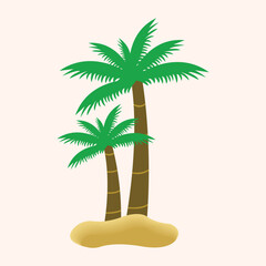 palm tree - coconut tree behind the sand pile