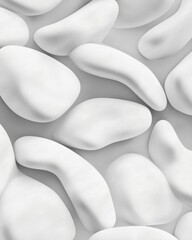 Obraz premium Abstract White Shapes Background, Minimalist Style, Clean Aesthetic, Smooth Texture, Modern Design, Studio Shot, Neutral Color Palette, Full Frame