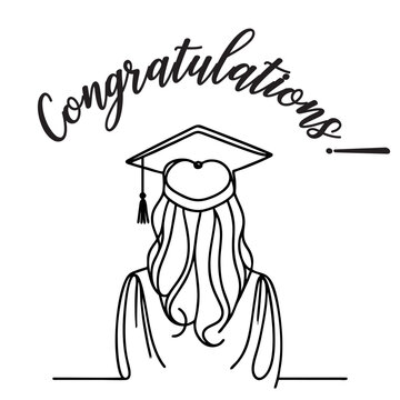 Congratulations to the Graduate woman silhouete