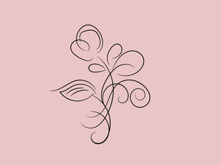 Floral vector design with spring blossoms and leaves for a beautiful invitation card