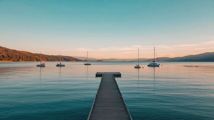 Obraz premium Tranquil Sunset on the Lake