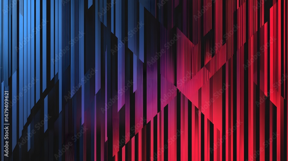 Poster abstract design with vibrant color gradients and diagonal lines.