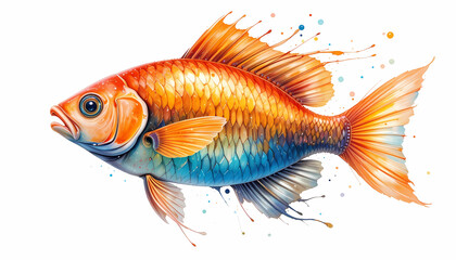 Fototapeta premium watercolor fish painting