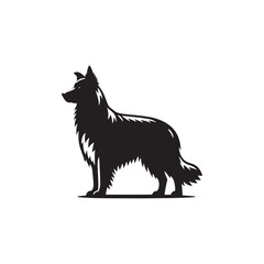 Basque Shepherd Dog Silhouette Vector – Distinct, strong, and agile canine outline, perfect for pet-themed designs, digital art, breed-specific projects, merchandise, and creative endeavors.
