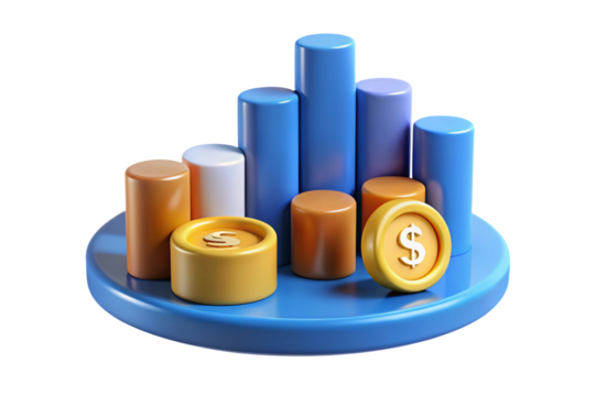 business graph on white