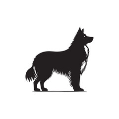 Basque Shepherd Dog Silhouette Vector – Distinct, strong, and agile canine outline, perfect for pet-themed designs, digital art, breed-specific projects, merchandise, and creative endeavors.
