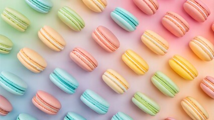 Rainbow Macaron Crumb Cascade &ndash; Vibrant French Cookie Texture for Luxury Bakery Branding, Wedding Decor & Foodie Content
