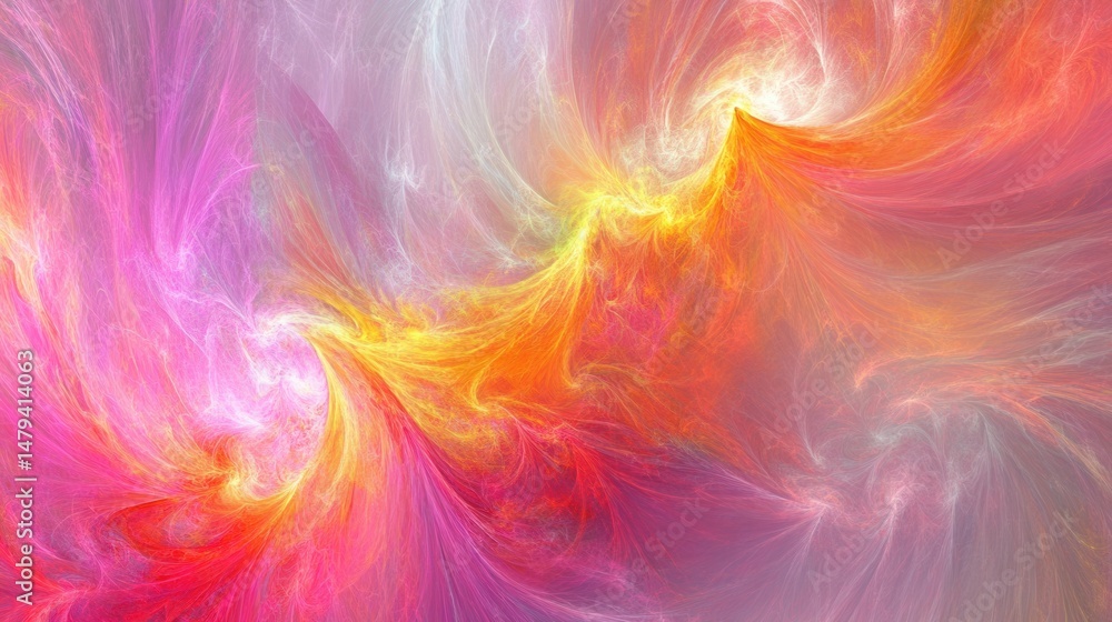Aufkleber abstract fractal art design featuring swirling vibrant colors in a dynamic composition with a modern