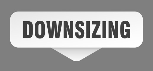 downsizing sticker. downsizing sign isolated on gray background