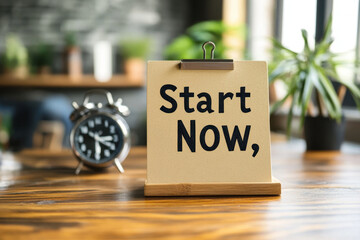 Note with "start now" written on it.