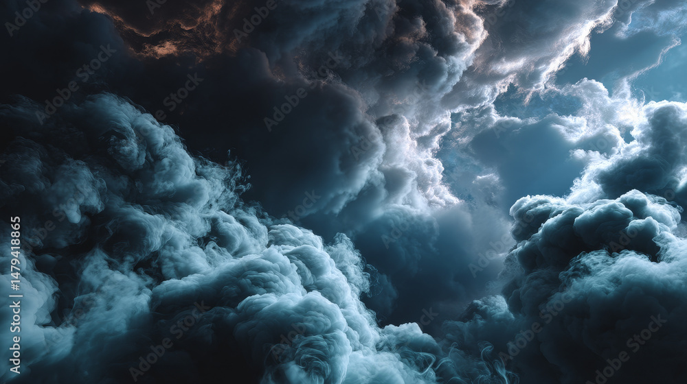 Poster vector realistic background. clouds or fog on transparent background. smoke mist effect, sky texture