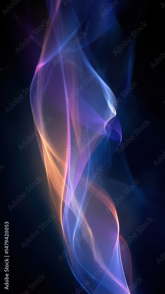 Poster abstract colorful smoke vapor on a dark background creating a mystical and enchanting atmosphere for