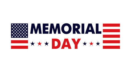 Memorial day 2025, creative flag banner. Happy Memorial day promotion poster template. Vector illustration