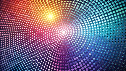 Fototapeta premium Abstract colorful geometric background with gradient of bright circular dots and lights