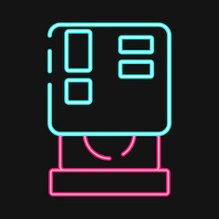 Icon cd room. Computer components elements. Icon in neon style.