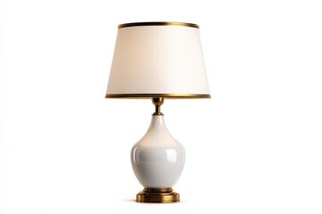 Elegant table lamp with a white ceramic base and a classic off-white shade, perfect for adding a touch of sophistication to any room.
