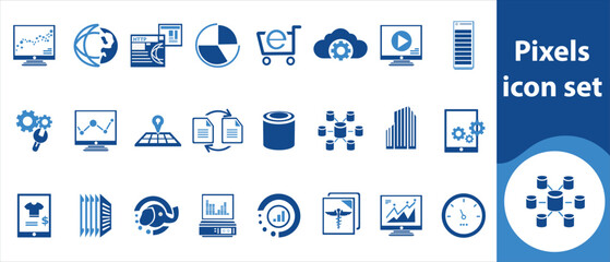 Pixel icon set, magnifier, send, card, coin, euro, line, banking, minimal, outline, profit, wallet, business, mini, sale, withdrawal, stroke, target, trade, money and more