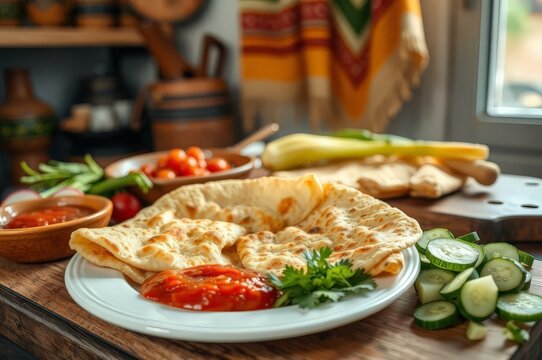 Traditional Yemeni Breakfast Spread