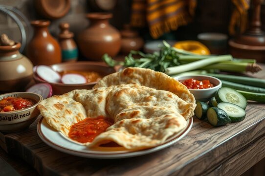 Traditional Yemeni Breakfast Spread