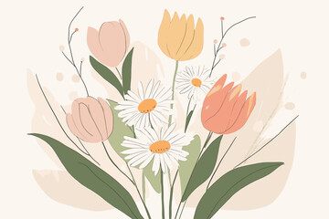 Colorful flower bouquet illustration