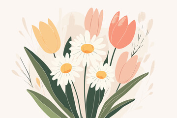 Colorful flower bouquet illustration