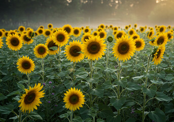Fototapeta premium sunflowers in garden