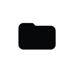 Minimal black folder icon on a white background, representing file storage, organization, and digital management. Ideal for app, web, or UI design concepts.