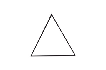 Fototapeta premium Black triangle made from paper cut into a triangle shape on a transparent background