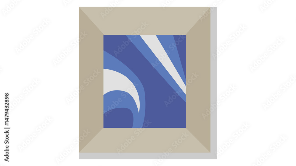 Aufkleber abstract wave pattern square frame
