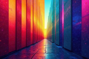 Abstract split screen with vibrant color blocks , idea, modern