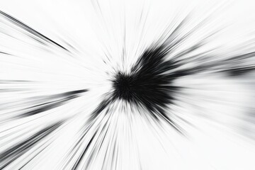 Monochromatic abstract art depicting a burst of energy from a dark center