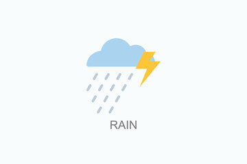 Rain Icon Or Logo Isolated Vector Illustration