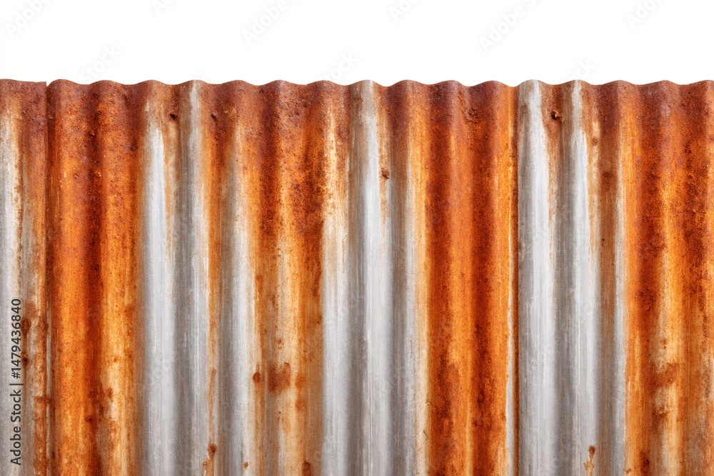 Aufkleber rusty corrugated metal sheet showing signs of age and weathering