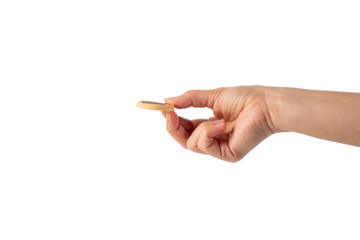 Sweet Bakery Cookies with chocolate and hand on transparent background
