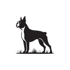 Boston Terrier Dog Silhouette – A charming and energetic canine outline, perfect for digital art, merchandise, T-shirts, dog breed designs, and pet-themed creative projects.

