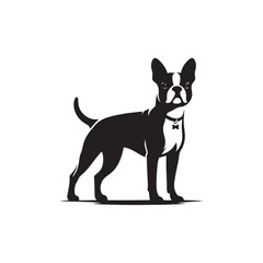 Boston Terrier Dog Silhouette – A charming and energetic canine outline, perfect for digital art, merchandise, T-shirts, dog breed designs, and pet-themed creative projects.
