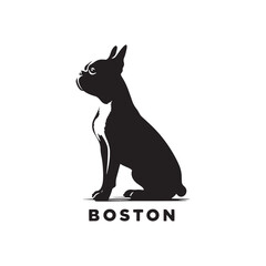 Boston Terrier Dog Silhouette – A charming and energetic canine outline, perfect for digital art, merchandise, T-shirts, dog breed designs, and pet-themed creative projects.
