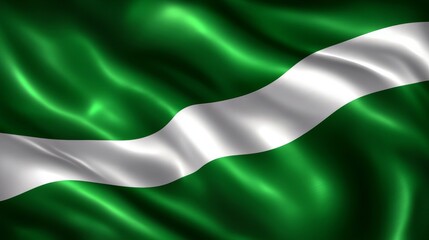 Obraz premium Wavy Flag of Nigeria Green And White Background, Nigerian Flag Illustration Background
