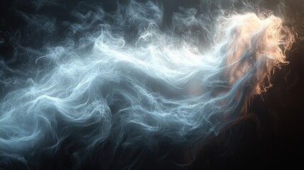 Obraz premium Abstract smoke patterns, light blue and orange