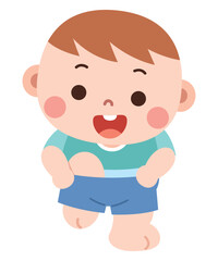Cartoon Baby Boy Wearing Shorts


