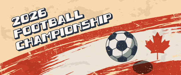 Football banner with vintage retro grunge brush stroke concept